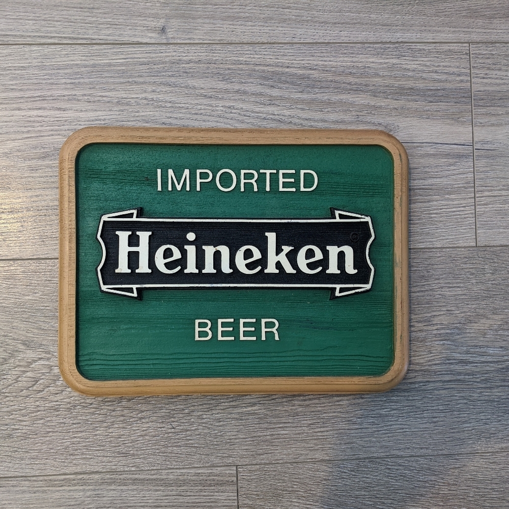 1980s Heineken Beer Sign. Cork.  Excellent condition.